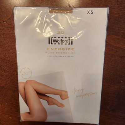 Nude Wolford Energize Pure Energy 30 Denier Leg Vitalizer Tights XS Cosmetic New